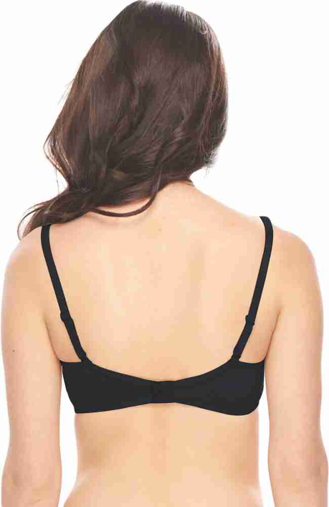 Buy LOVABLE Women Cotton Lightly Padded Wire-Free Adjustable Straps V-Neck  with Extra Support Seamless Full Coverage T-Shirt Bra (Black_Size-32B) -  Ultra at