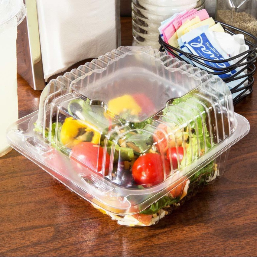 Bakery Take Out Containers,, Dessert Containers, Disposable Plastic  Clamshell Food Containers, Clear Hinged Food Container - Temu