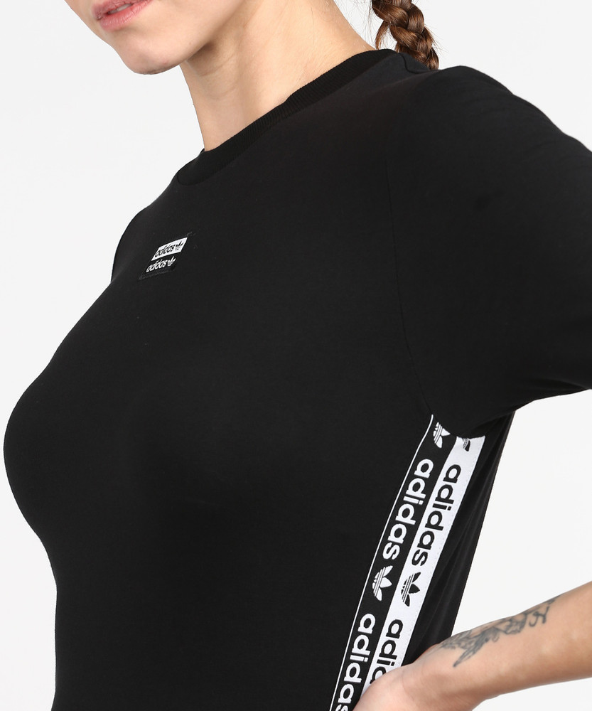 Adidas originals tape t shirt black sales