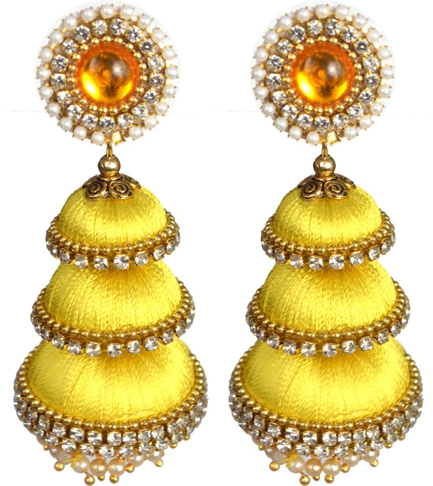 Yellow on sale thread earrings