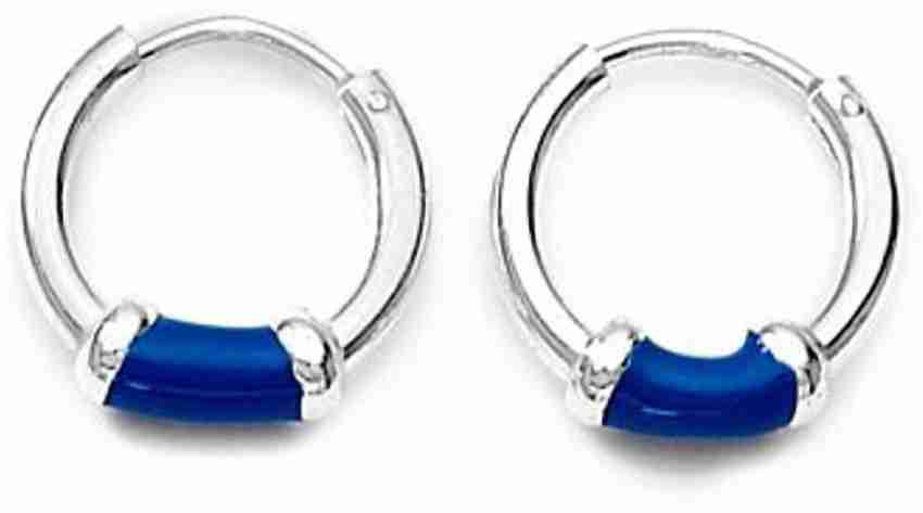  Buy Rinayra Jewels Blue Silver Hoops-ER061 Sterling Silver  Hoop Earring Online at Best Prices in India