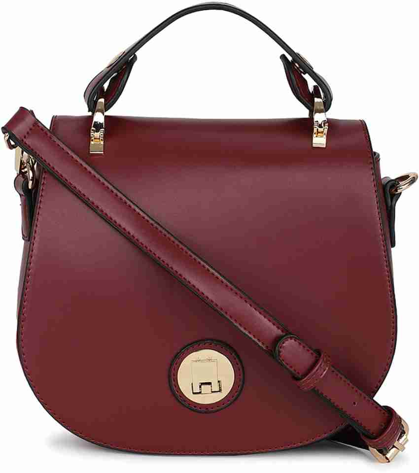 burgundy sling bag