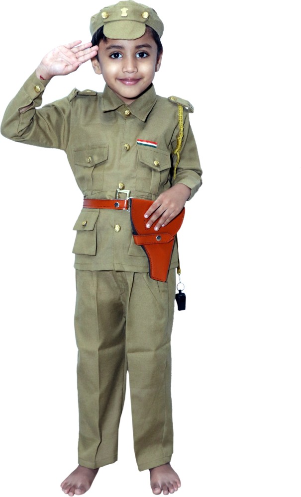 Raj Costume Army Dress for Kids, Indian Military Soldier Fancy Dress  Costume, Polyester Fabric