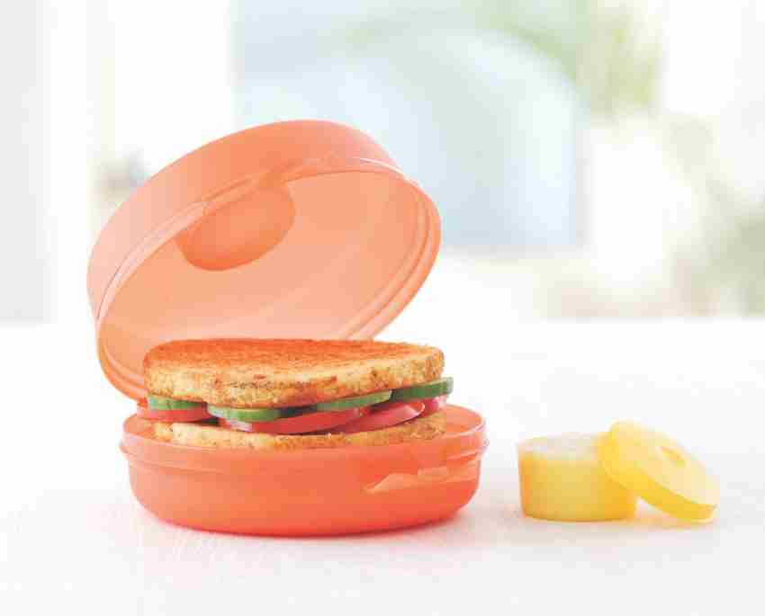TUPPERWARE Box Sandwich Keeper with dip container 2 Containers  Lunch Box 