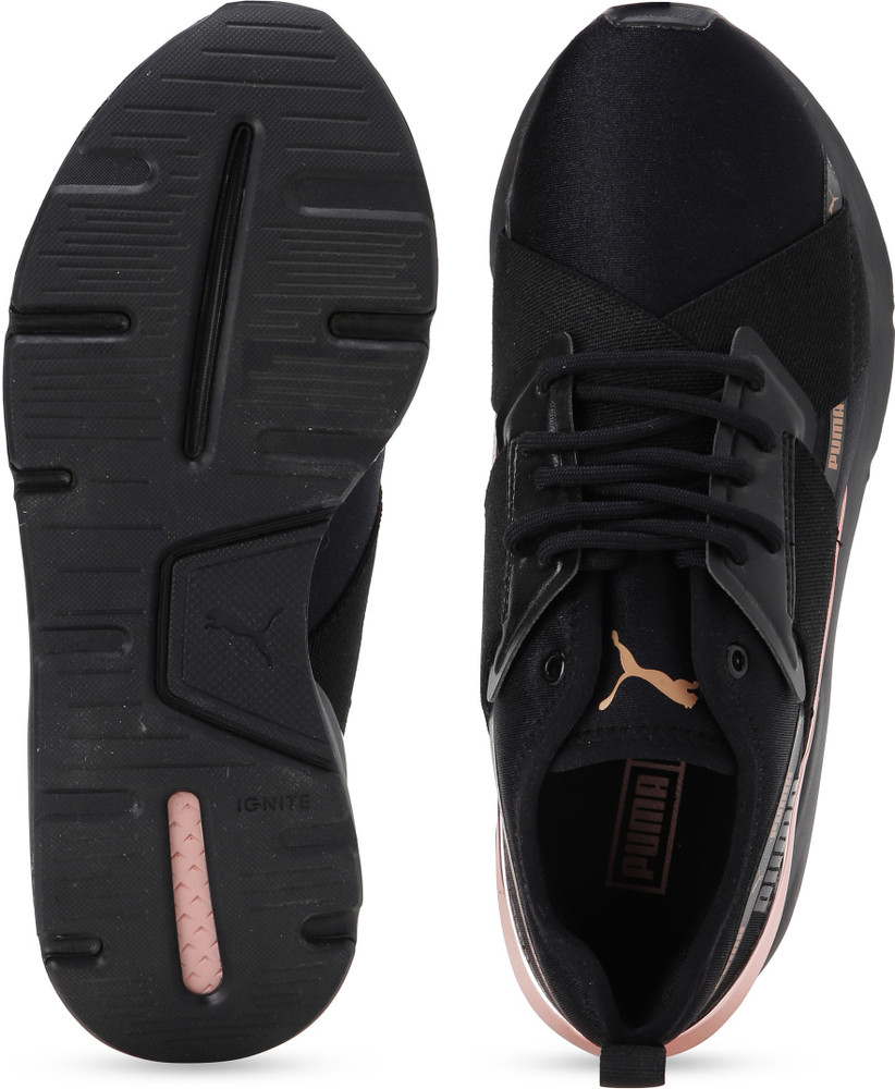 puma black shoes with rose gold