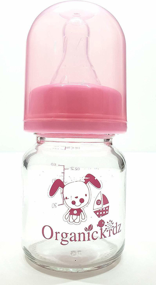 Organic Kidz Baby Glass Feeding Bottle for Newborn Baby 60 cc