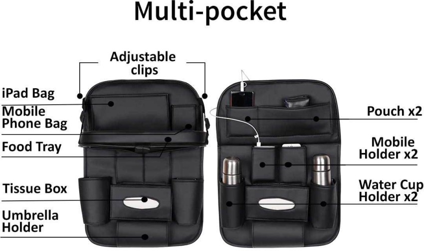 AutoFurnish Set of 2 3D Car Auto Seat Back Multi Pocket Storage Bag  Organizer Holder Hanger Accessory Car Storage Bag & Bin Price in India -  Buy AutoFurnish Set of 2 3D