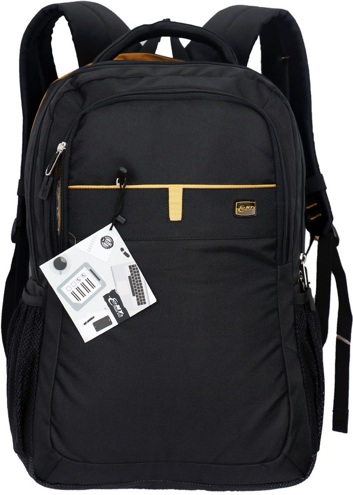 emy prime bag 18 inch Expandable Laptop Backpack Black Yellow Price in India Flipkart
