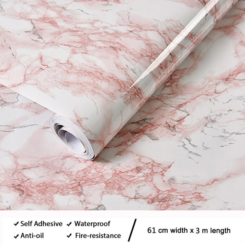 Pink Marble kitchen wall stickers waterproof wall stickers self adhesive wallpaper  marble wallpaper for furniture modern