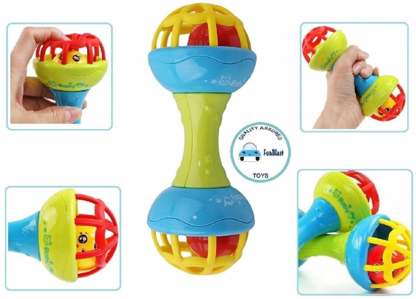 FunBlast Rattle Set for Babies 0-6 Months - Rattle and Teether