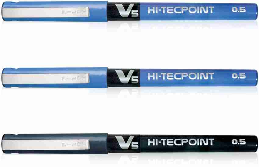 Pilot V5 Hi-Tecpoint Liquid Ink 0.5mm Rollerball Pen BX-V5 Set of 3 Assorted