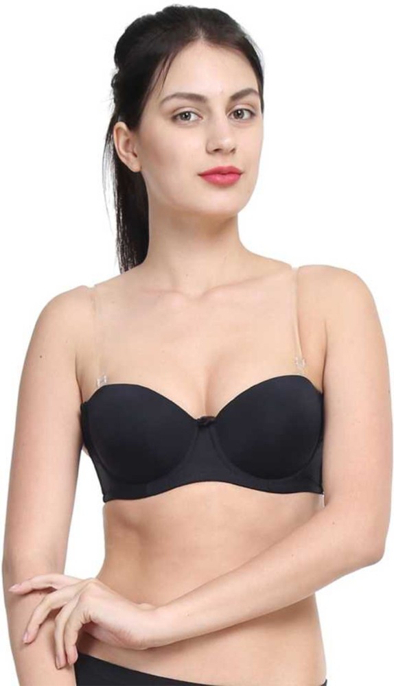 ShopOlica Transparent Strap Bra Women Push-up Lightly Padded Bra - Buy  Black ShopOlica Transparent Strap Bra Women Push-up Lightly Padded Bra  Online at Best Prices in India