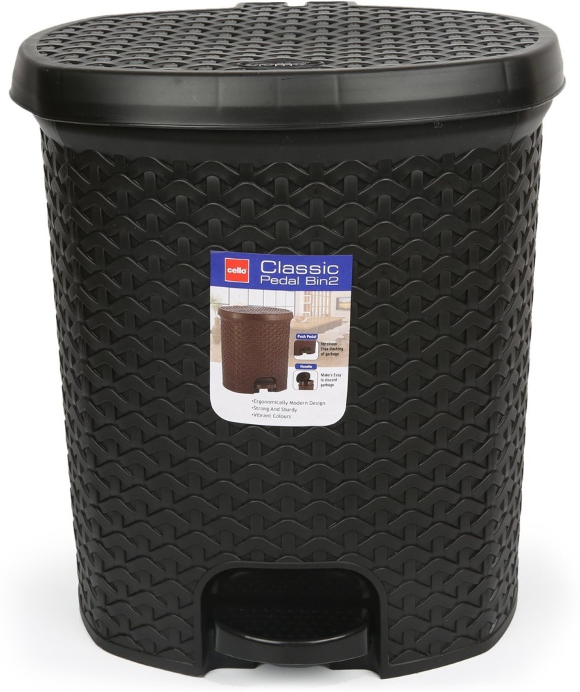 Cello plastic dustbin with store swing lid