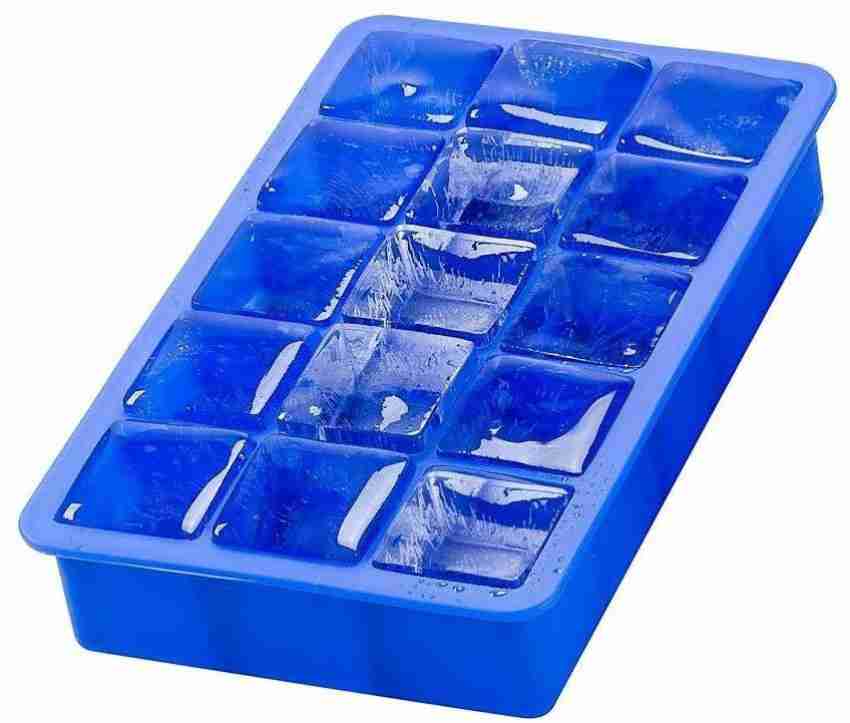 Silicone Ice Cube Mold with Lids for Cocktails Whiskey,Easy Release and  Flexible - blue+pink+grey