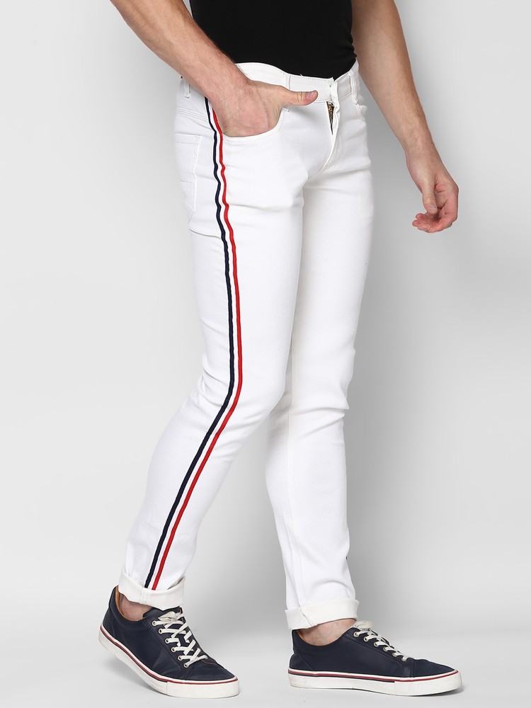 White jeans 2025 side stripe