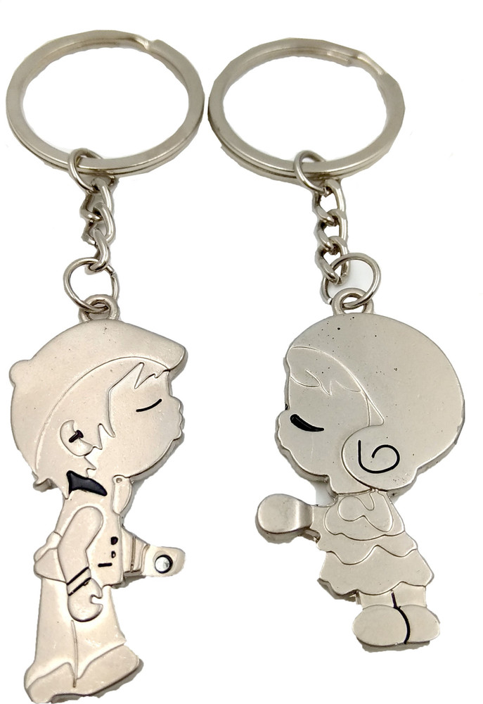 Flipkart SmartBuy Kiss Couple Metal Keychain Keyring Key Chain