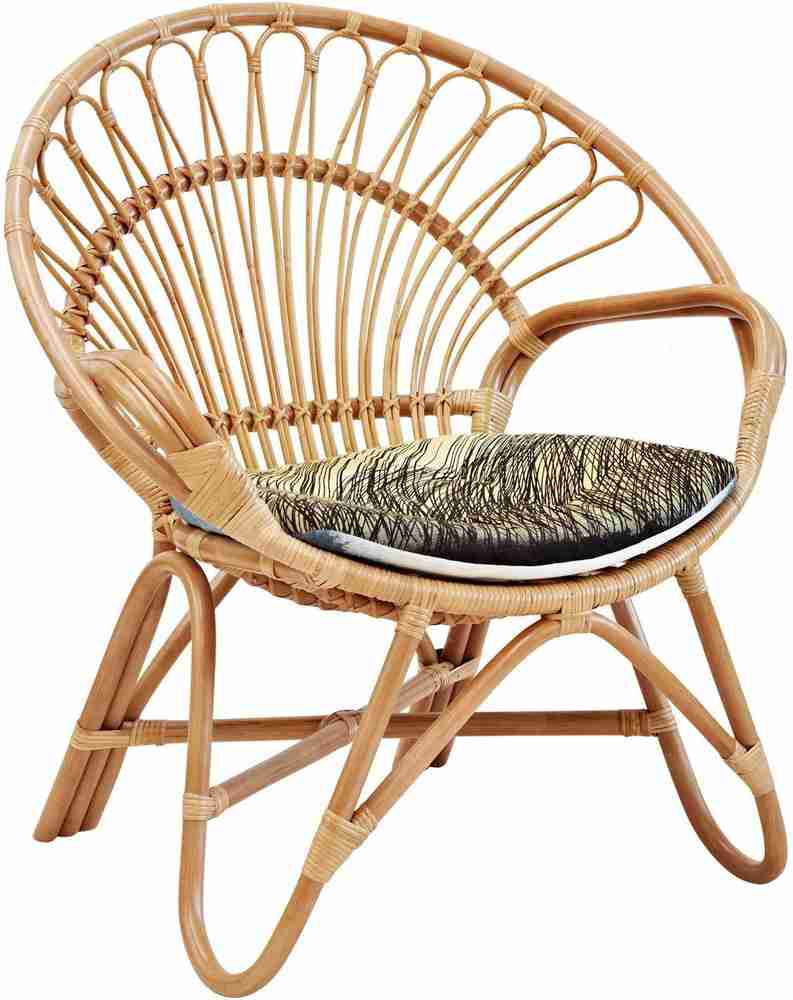 Bamboo round top chair with cushion