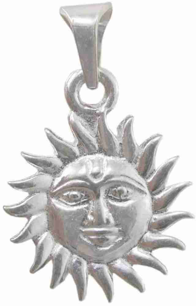 Sun locket top in silver