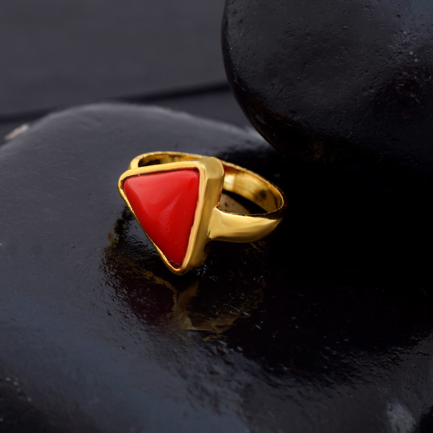 Red moonga ring design on sale