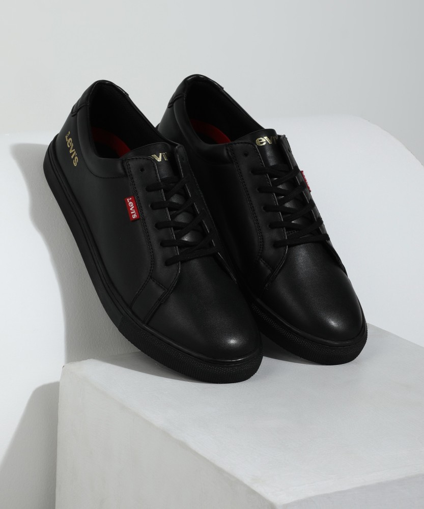 Black leather cheap levi shoes