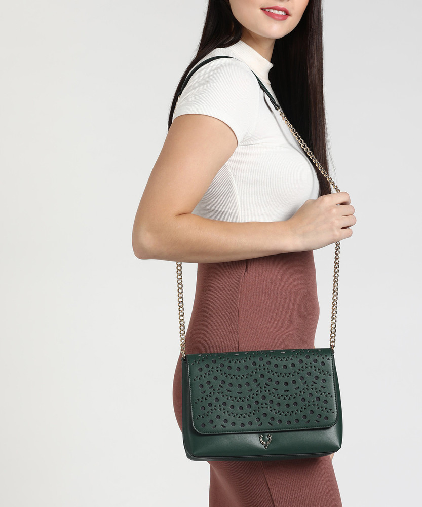 Allen Solly Green Sling Bag Sling Bag In GREEN Color GREEN Price