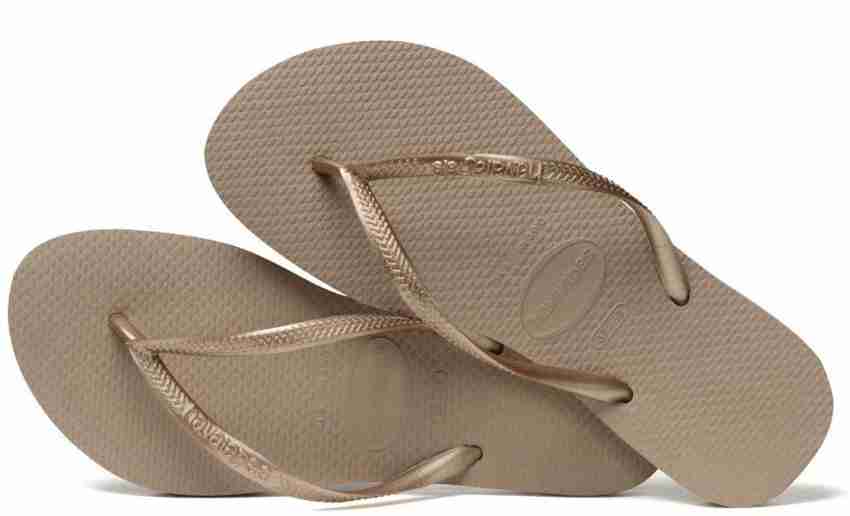 Gold havaianas flip 2025 flops