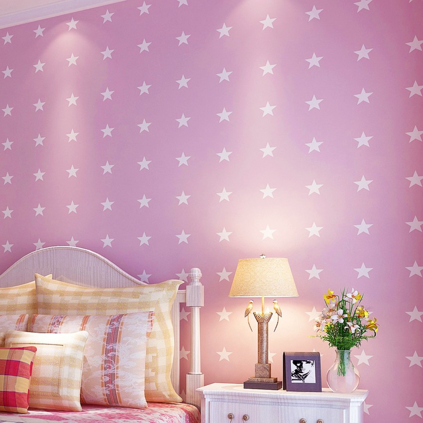Pastel pink palm retro pattern Lounge Wallpaper  TenStickers