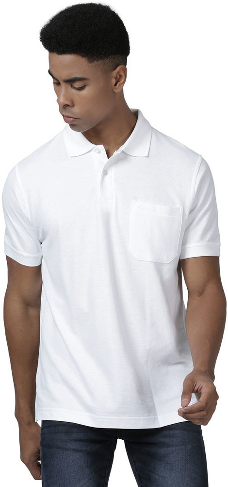 DIXCY SCOTT UNO Solid Men Polo Neck White T Shirt Buy DIXCY