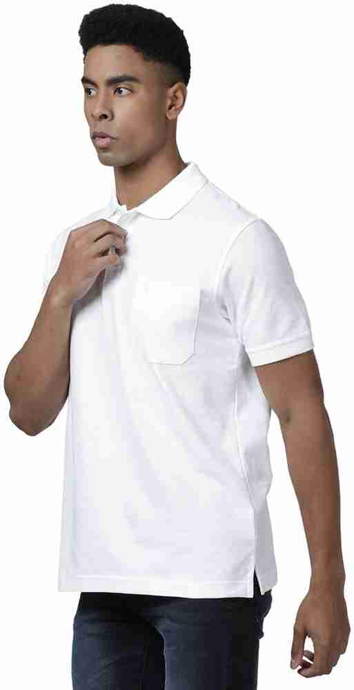 DIXCY SCOTT UNO Solid Men Polo Neck White T Shirt Buy DIXCY