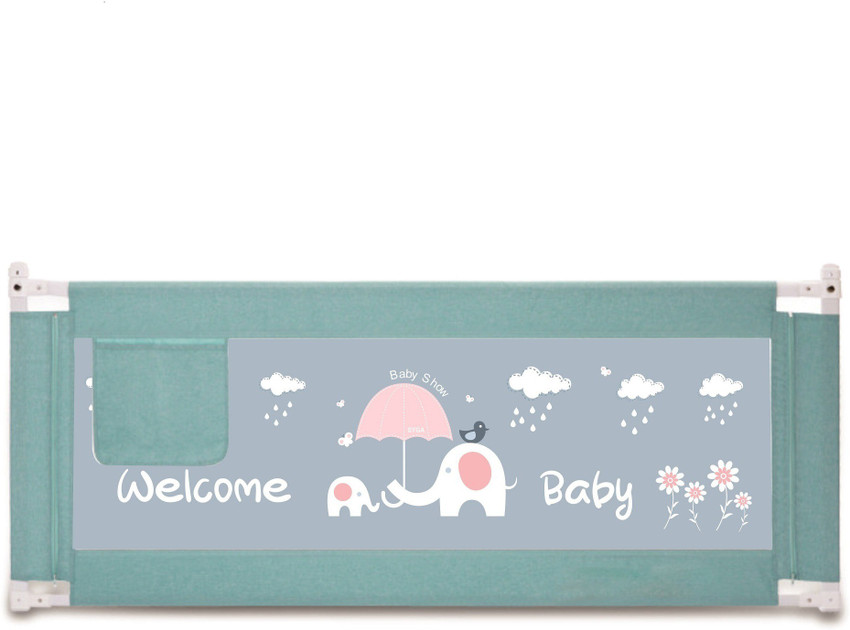 SYGA Blue Bed Rail Guard Elephant Pattern Portable Safety