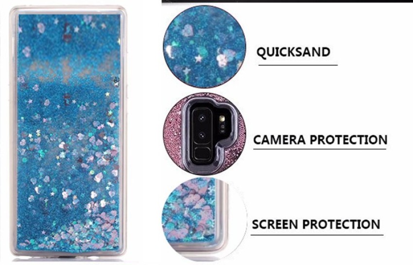 Hot Pink Clear Flowing Liquid Phone Case For Xiaomi Redmi Note 7 5 Pro Plus  5A Prime 4 X 4X 4A 6A 7A Glitter Heart Sequins Cover