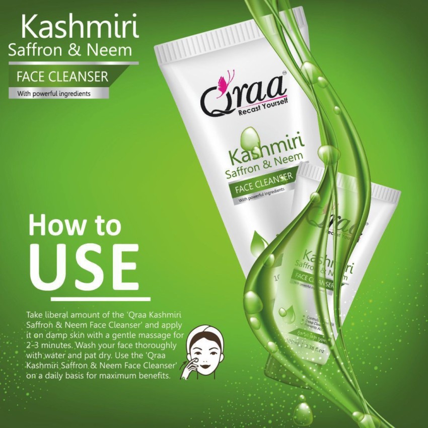 Qraa Face Cleanser Kashmiri Saffron & Neem - Price in India, Buy