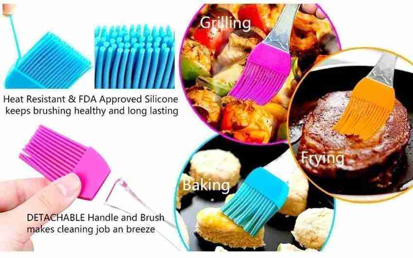 ClickUS Stainless Steel Basting Brush for Cooking, Grilling, Pastry,  Marinating - 2 Pcs Silicone Flat Pastry Brush Price in India - Buy ClickUS  Stainless Steel Basting Brush for Cooking, Grilling, Pastry, Marinating 