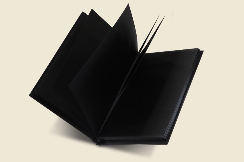 Black Page Notebook: For Gel Pens. 100 Black pages with white