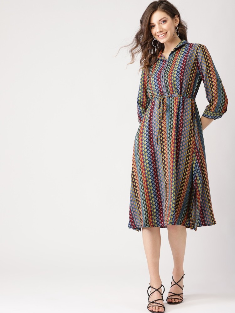 Dressberry Women A-line Multicolor Dress - Buy Dressberry Women