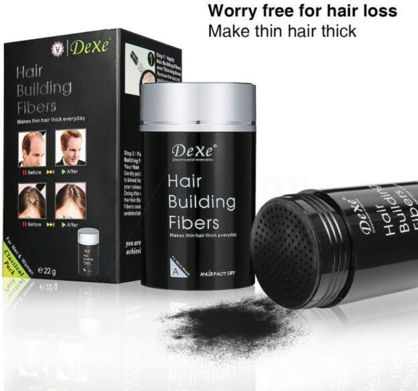 THICK FIBER Hair Building Fibers BLACK 12g  Hair Fiber for Thinning Hair   Bald spots  Hair Loss Concealer in seconds  Hair Thickening Fibers for  Men  Women Hair Lotion  Tonics