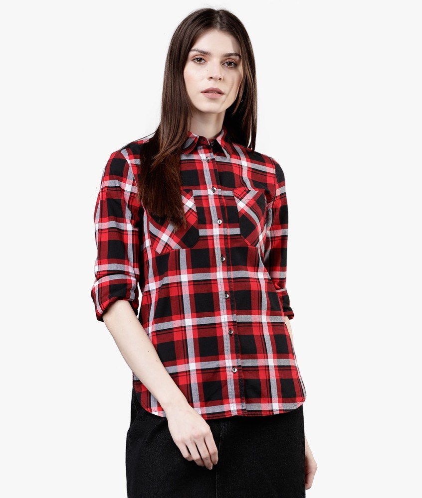 Red and black sales check shirt flipkart