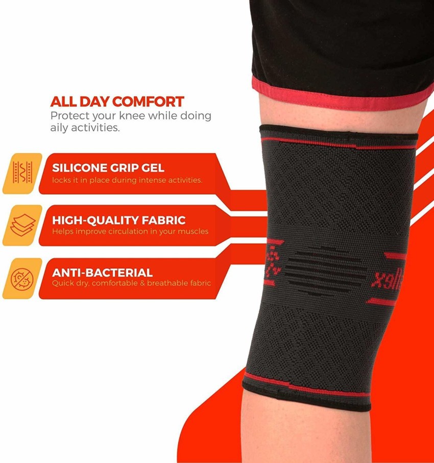 UFlex Athletics Knee Compression Sleeve Support - 1 piece (Red