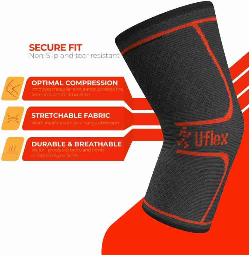 Uflex athletics knee compression sleeve support. 