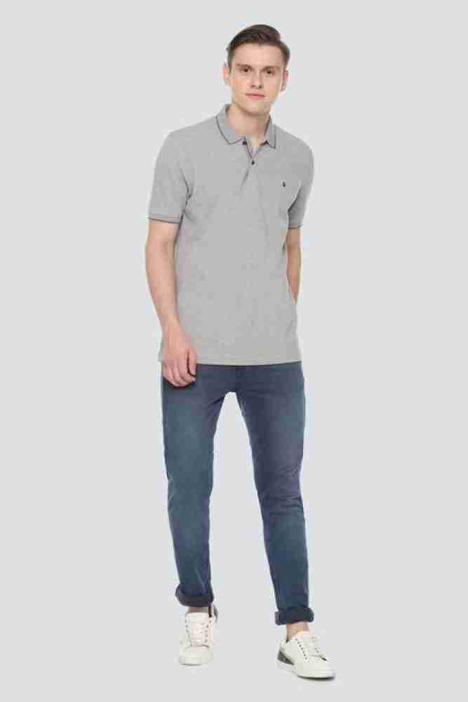 Buy LOUIS PHILIPPE SPORTS Light Grey Mens Regular Fit Solid T-Shirt