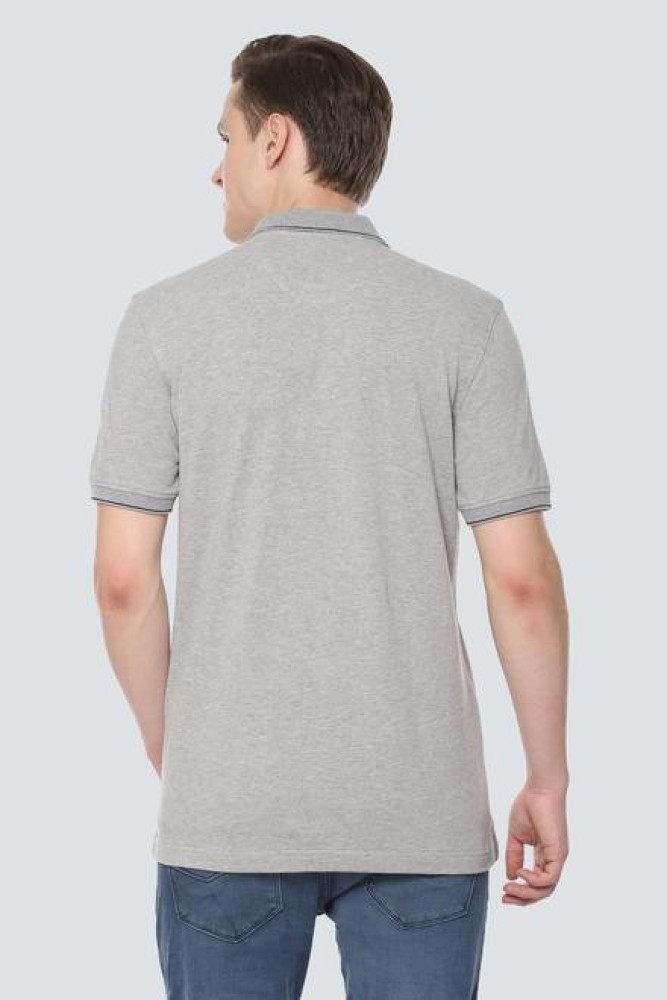 Louis Philippe Sport Solid Men Polo Neck Grey T-Shirt - Price History