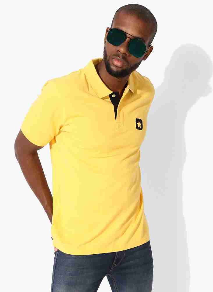 Converse Solid Men Polo Neck Yellow T Shirt Buy Converse Solid