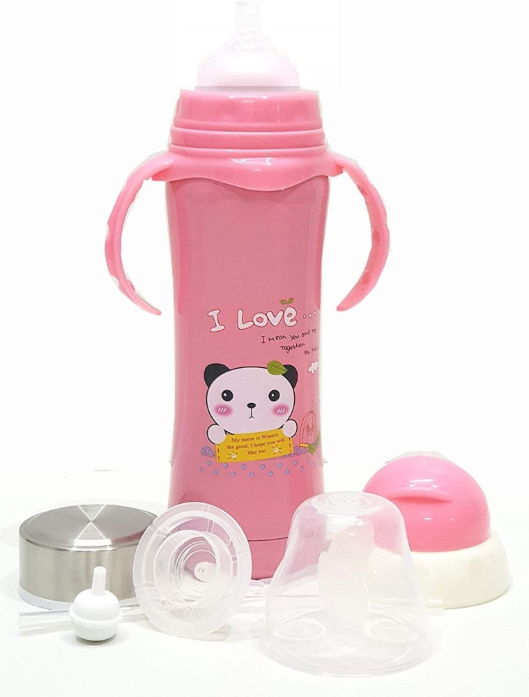 240ml Baby Bottle Thermos Stainless Steel Feeding Bottle 3-in-1