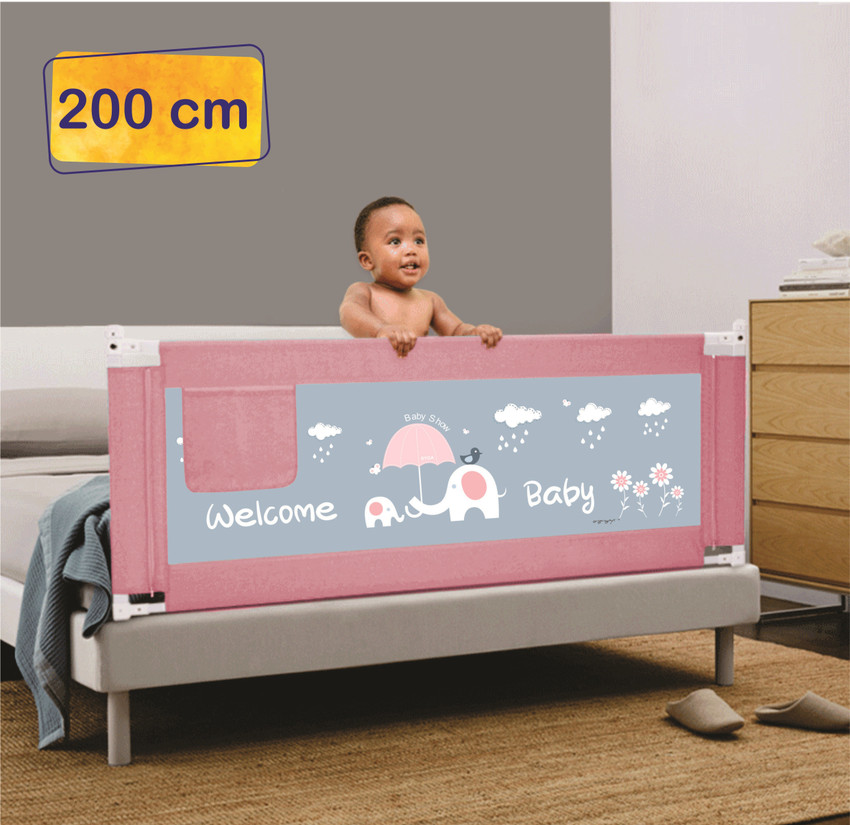 SYGA Pink Bed Rail Guard Elephant Pattern Portable Safety