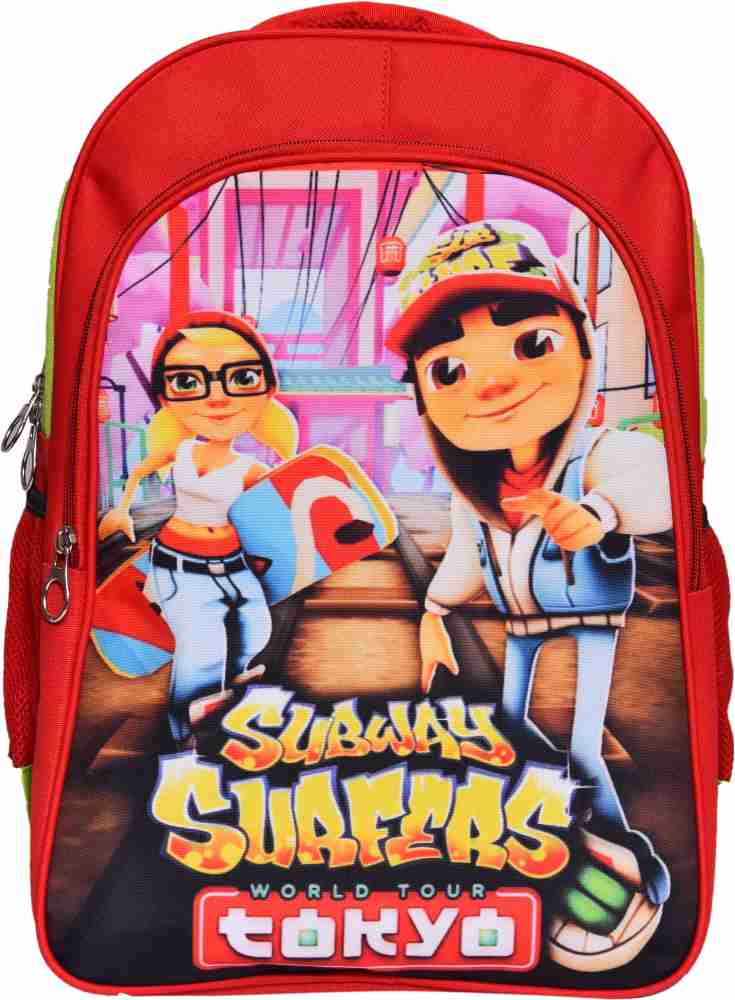17inch Subway Surfers Game Girls &Boys Backpack Oxford USB Charge