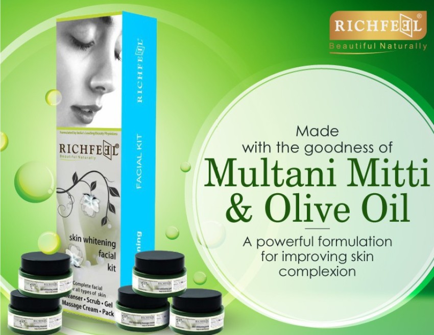 RICHFEEL Skin Whitening Facial Kit Bright Glowing Skin Parlour