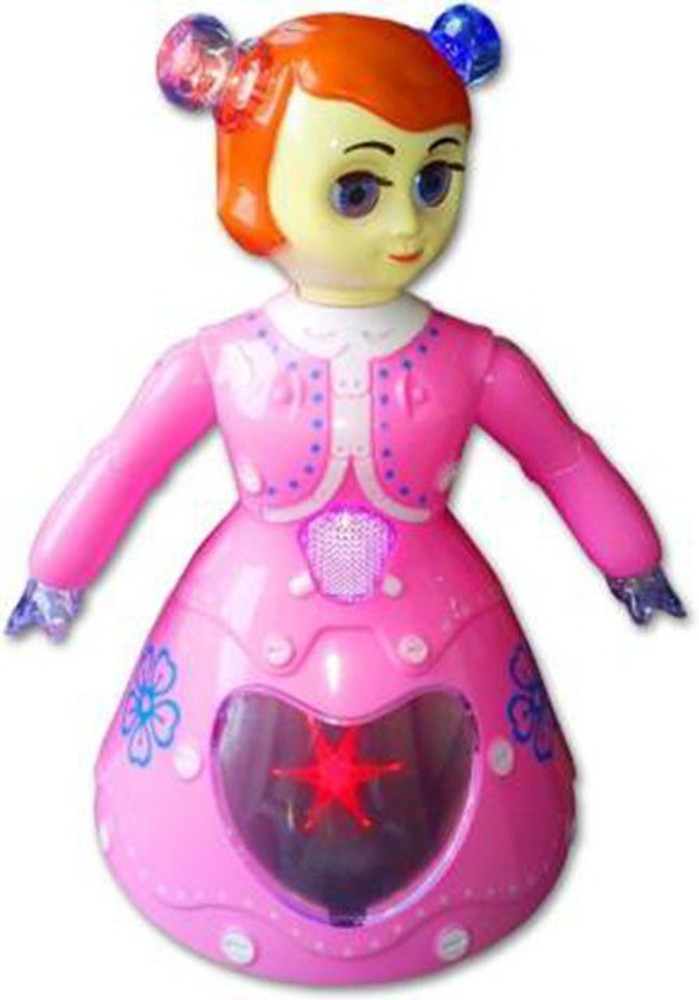 Azulo Toys Dancing Princess Girl 3D Light Musical Doll Dora Doll