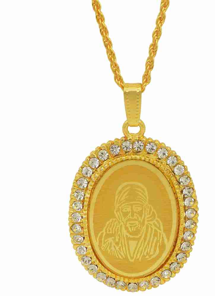 MissMister Gold Plated CZ American Diamond Shirdi SAI Baba