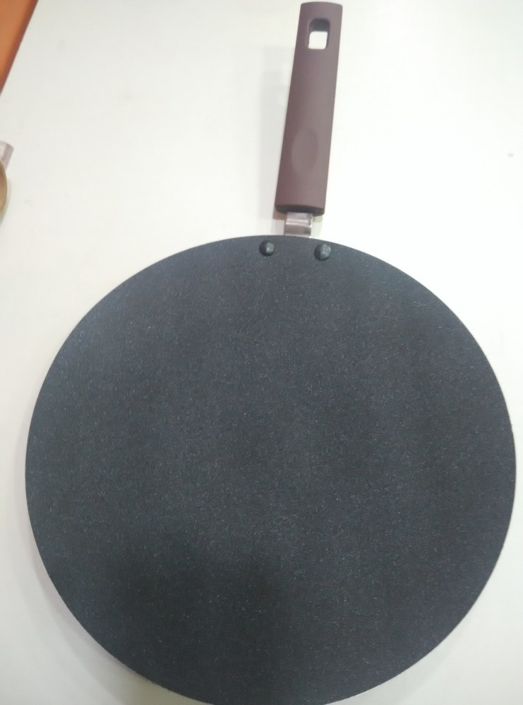 Iron Tawa Tava Crepe Pancake Pan Chapati Roti Flat Wooden Handle Heavy Duty  25cm