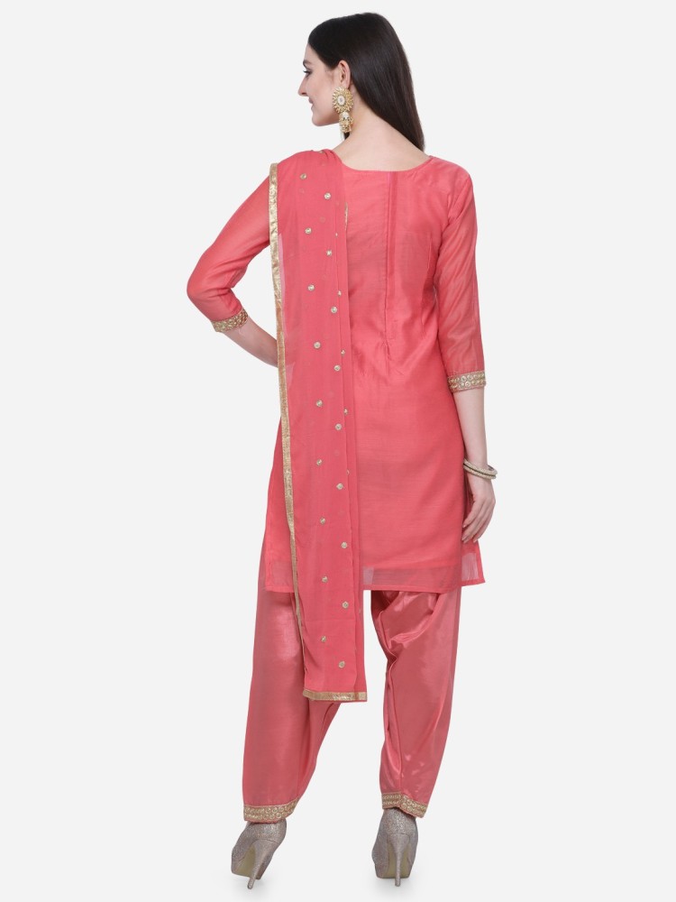 Ethnic Junction Chanderi Embroidered Embellished Salwar Suit Material Price in India Buy Ethnic Junction Chanderi Embroidered Embellished Salwar Suit Material online at Flipkart